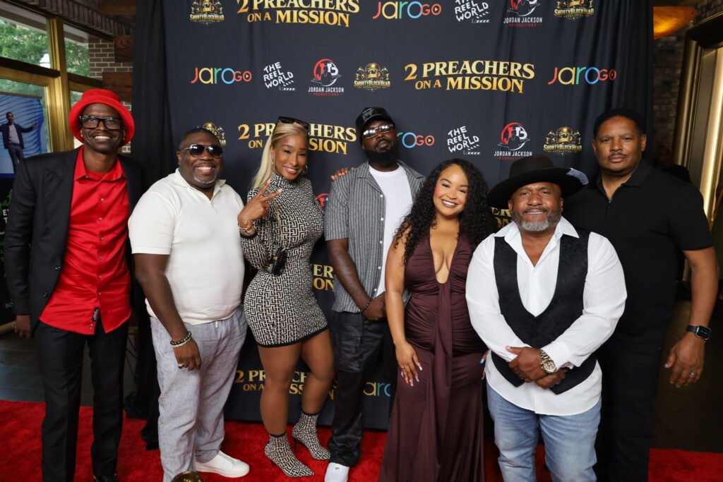 2 Preachers On A Mission - Atlanta Premiere - Red Carpet Photo: l to r - Jordan Jackson, Dr. Len Gibson, Kandi Yamz, guests, Mike Bend, Wayne Overstreet - Courtesy of JaroGO Media